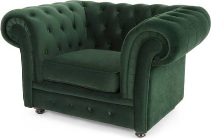 An Image of Branagh Armchair, Pine Green Velvet