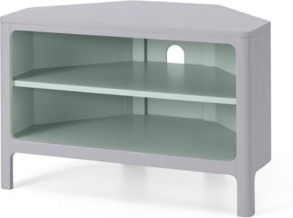 An Image of Bromley Corner Media Unit, Grey & Mint