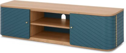 An Image of Novak Wide TV Stand, Ash and Teal