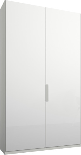 An Image of Caren 2 door 100cm Hinged Wardrobe, White Frame, White Glass Doors, Classic Interior