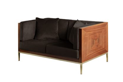 An Image of Ravello Two Seat Sofa - Black