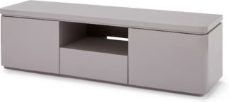 An Image of Mekkin Media Unit, Grey Gloss & Matte Plum