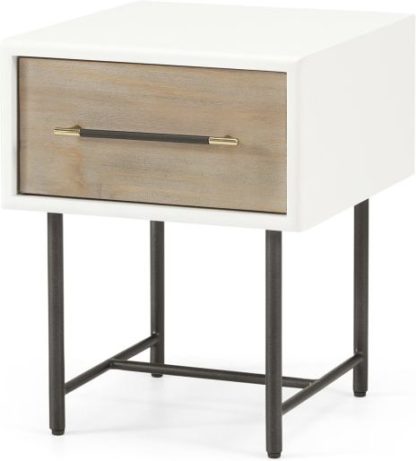 An Image of Ocanda Bedside Table, White & Pine