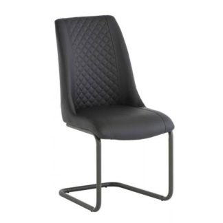 An Image of Ravello PU Leather Dining Chair In Grey