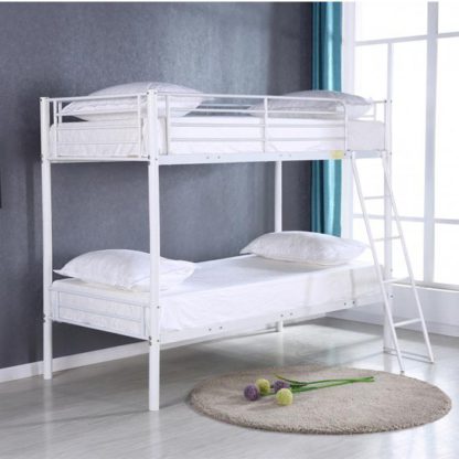 An Image of Himley Metal Bunk Bed In White