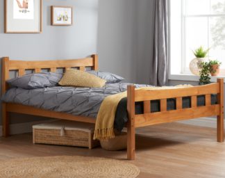 An Image of Solid Pine Wooden Bed Frame 4ft6 Double Miami Antique