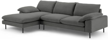 An Image of Fallyn Left Hand Facing Chaise End Sofa, Stoned Slate Fabric