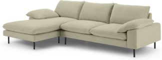 An Image of Fallyn Left Hand Facing Chaise End Sofa, Stoned Sand Fabric