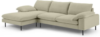 An Image of Fallyn Left Hand Facing Chaise End Sofa, Stoned Sand Fabric