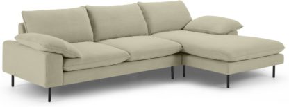 An Image of Fallyn Right Hand Facing Chaise End Sofa, Stoned Sand Fabric