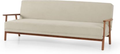 An Image of Lars Click Clack Sofa Bed, Stone Micro Corduroy Velvet