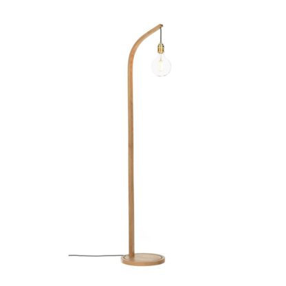 An Image of Mooring Floor Lamp Oak Grey Flex