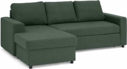 An Image of Aidian Corner Storage Sofa Bed, Woodland Green