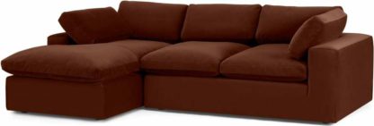 An Image of Samona Left Hand Facing Chaise End Sofa, Amber Velvet