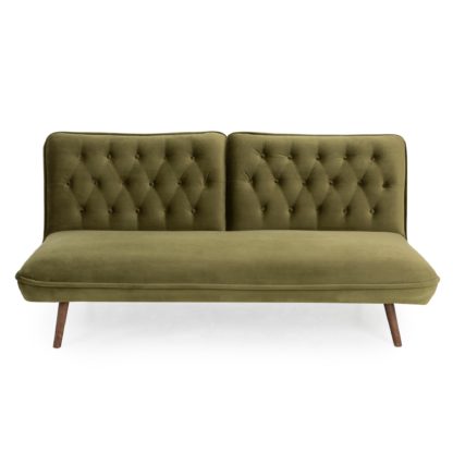 An Image of Elodie Velvet Sofa Bed Pink