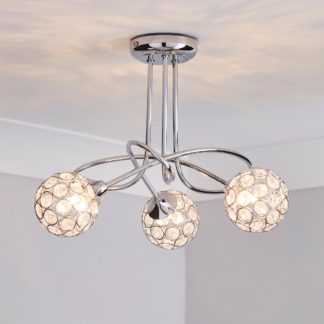 An Image of Sphere 3 Light Chrome Ceiling Fitting Silver