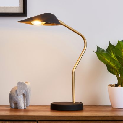 An Image of Savona Task Table Lamp Black Black