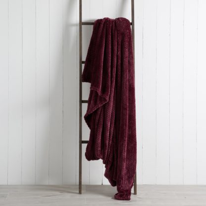 An Image of Evan 200cm x 200cm Aubergine Throw Aubergine