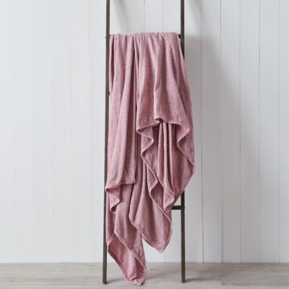 An Image of Chenille Blush 200cm x 200cm Throw Blush