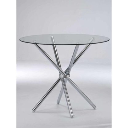 An Image of Casa Oval Dining Table Clear and Silver