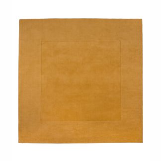 An Image of Boston Wool Border Square Rug Yellow