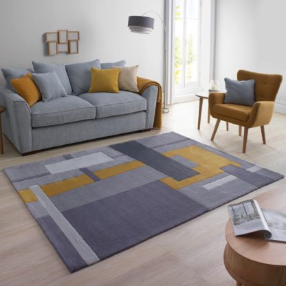 An Image of Elements Farg Abstract Rug Grey/Multi-Coloured