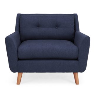 An Image of Halston Fabric Snuggle Chair Blue