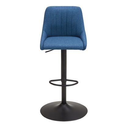 An Image of Kenton Bar Stool Navy Herringbone Navy Blue