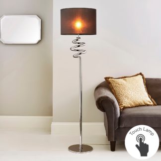 An Image of Etta Touch Dimmable Chrome Floor Lamp Grey