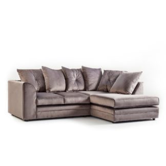 An Image of Blake Right Hand Grey Velvet Corner Sofa Grey