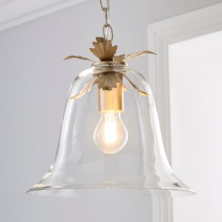 An Image of Mase Bell 1 Light Pendant Glass Ceiling Fitting Clear