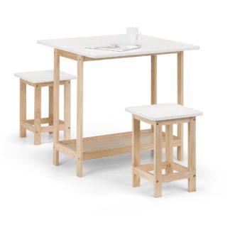 An Image of Bergen Bar Set with 2 Stools White