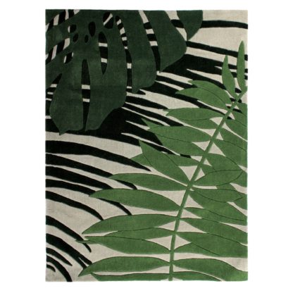 An Image of Voyager Leaf Rug Cream