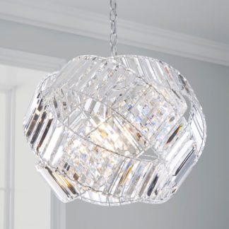 An Image of Monsanto 1 Light Pendant Jewel Chrome Ceiling Fitting Chrome