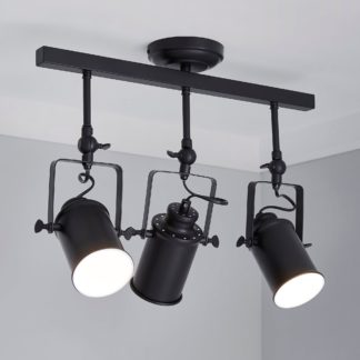 An Image of Healy 3 Light Black Spotlight Bar Black