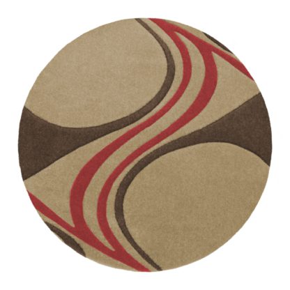 An Image of Mirage Circle Rug Grey and Yellow