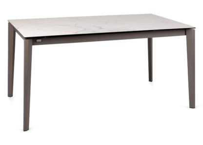 An Image of Heal's Rocca Extending Dining Table Ceramic Glass Black Top 160-260cm