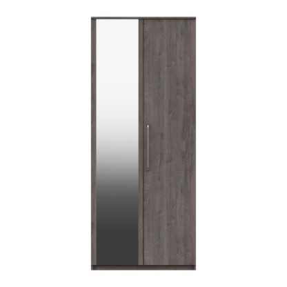 An Image of Parker Grey 2 Door Wardrobe Dark Grey