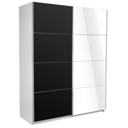 An Image of Ellum Black and White Sliding Wardrobe White/Black