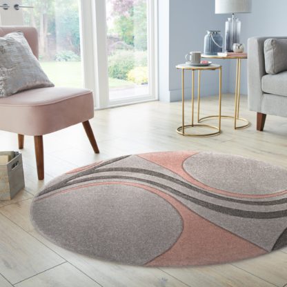 An Image of Mirage Circle Rug Grey and Yellow