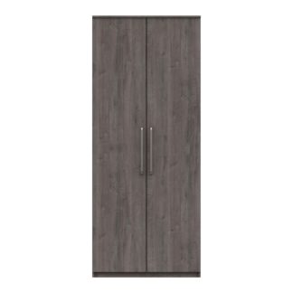 An Image of Parker Grey 2 Door Wardrobe Dark Grey