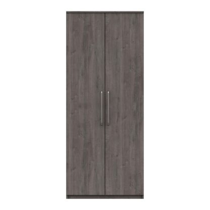 An Image of Parker Grey 2 Door Wardrobe Dark Grey