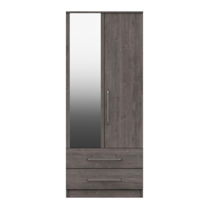 An Image of Parker Grey 2 Door Combi Wardrobe Dark Grey