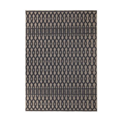 An Image of Herne Geometric Rug Grey, Beige and White