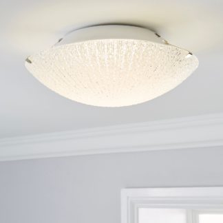 An Image of Rocco 1 Light LED Glass Flush Ceiling Fitting Clear