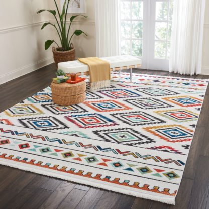 An Image of Navajo 6 Rug White