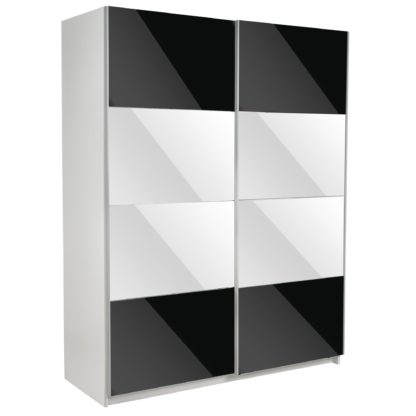 An Image of Ellum Black and White Sliding Wardrobe White/Black