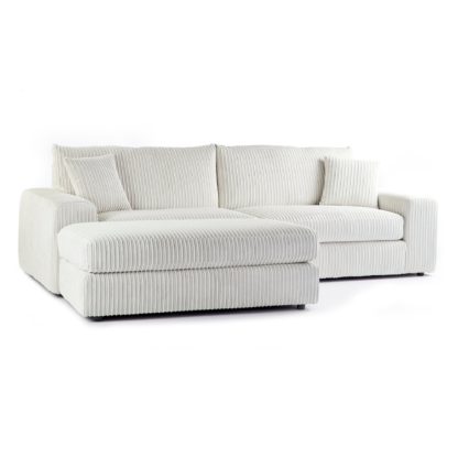 An Image of Champ Fabric Reversible Corner Chaise Sofa Grey