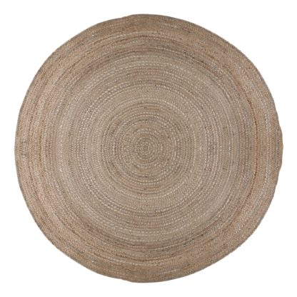 An Image of Jute Circle Rug Brown