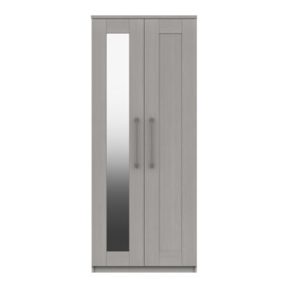 An Image of Ethan Light Grey 2 Door Wardrobe Grey